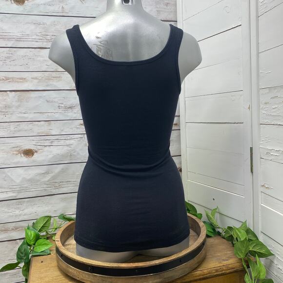 Hello It's Me Black Tank Top Woman's Size Small Adele Song Saying Cotton Shirt S - Picture 4 of 4